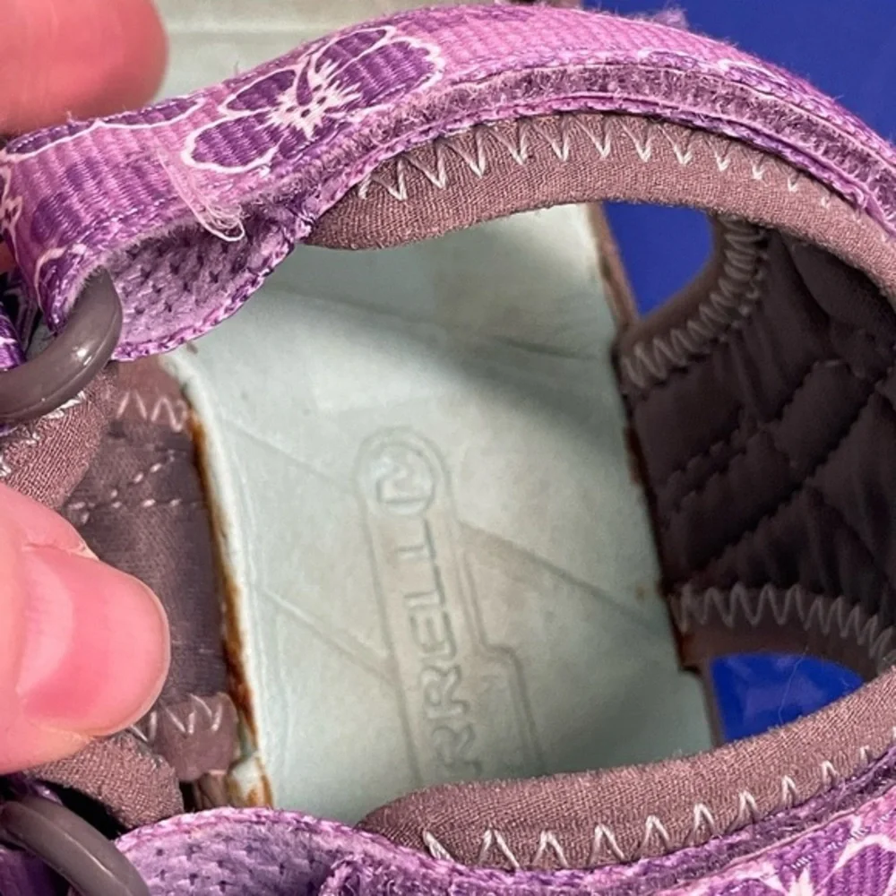 Girls Merrell Surf‎ Strap Sport Sandal Grey & Purple Youth Size 2M